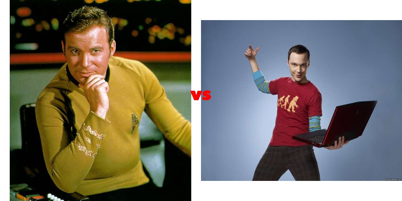 TV Characters Sheldon Cooper The Big Bang Theory Vs James T Kirk tv-characters-sheldon-cooper-the-big-bang-theory-vs-james-t-kirk